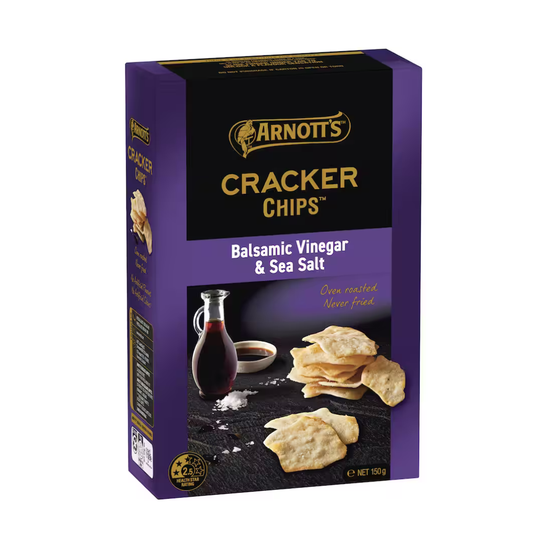 Arnott's Cracker Chips Balsamic Vinegar & Sea Salt 150g