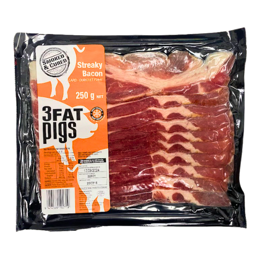 3 Fat Pigs Streaky Bacon 250g