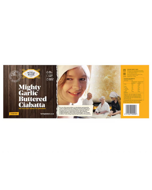 Heritage Breads Garlic Ciabatta 570g
