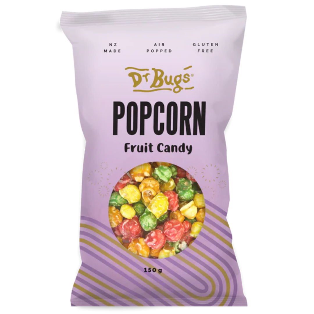 Dr Bugs Plain Pack Fruit Candy Popcorn 150g