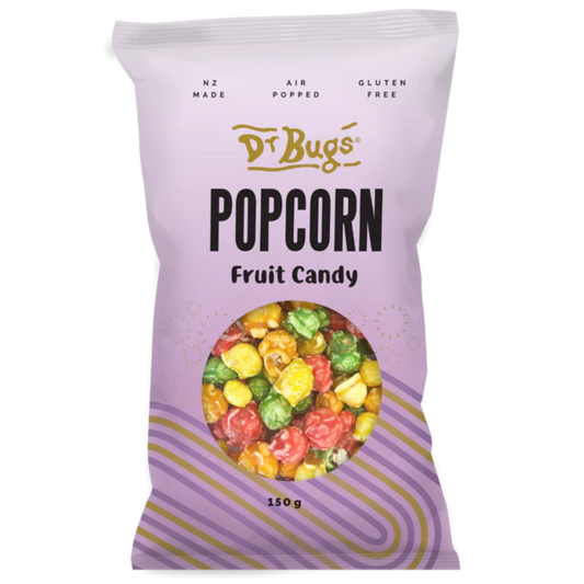 Dr Bugs Plain Pack Fruit Candy Popcorn 150g