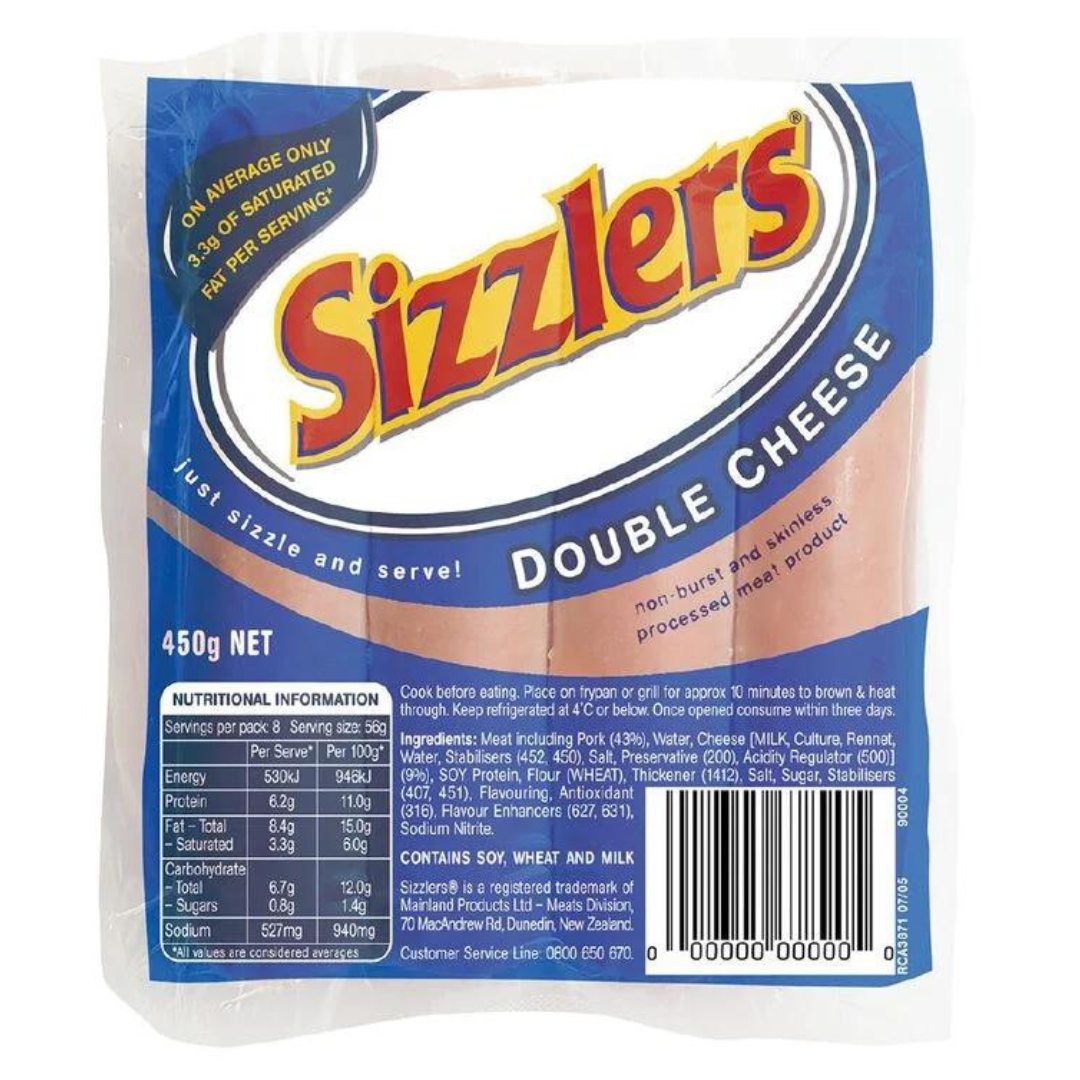 Hutton's Sizzlers Double Cheese 450g