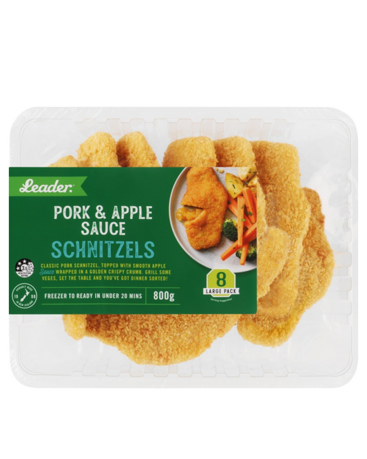 Leader 8pk Pork & Apple Schnitzel