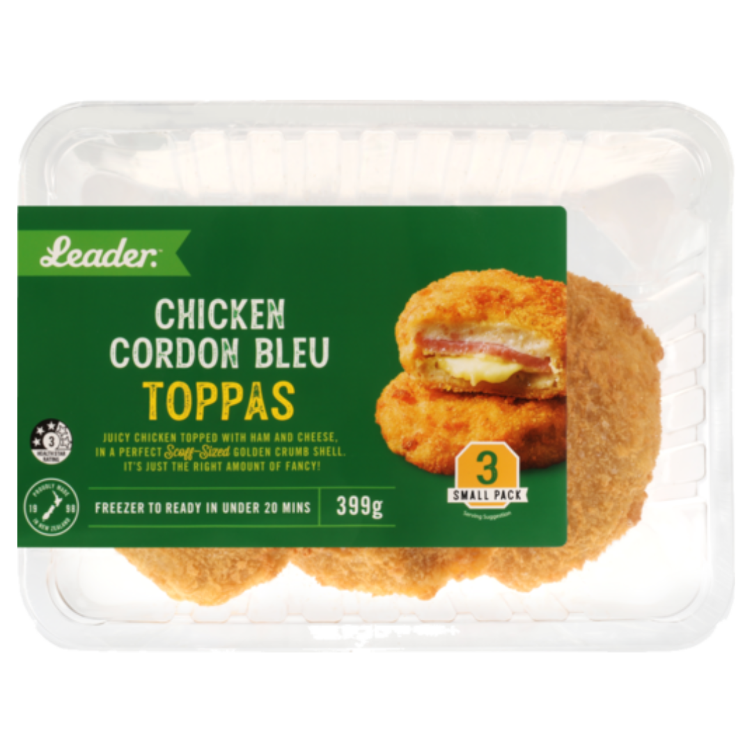 Leader Chicken Cordon Bleu Toppas 3pk