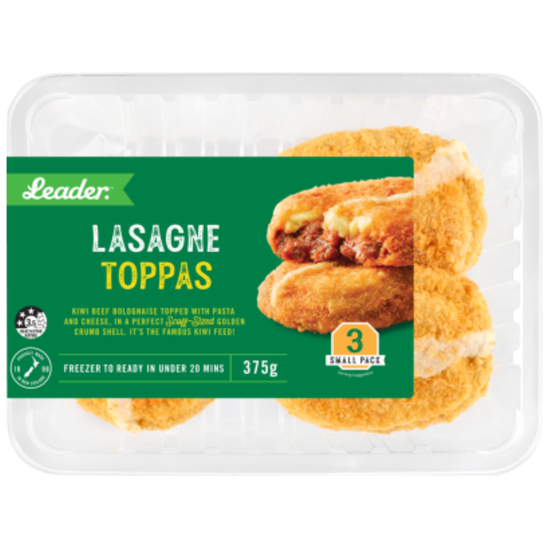 Leader Crumbed Lasagne Toppas 3pk