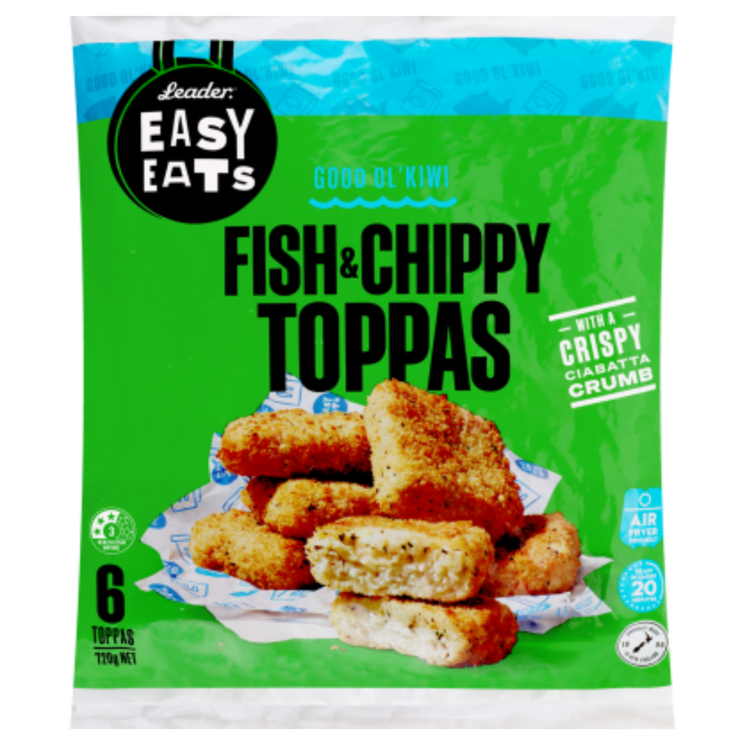 Leader Easy Eats Fish & Chippy Toppas 6pk