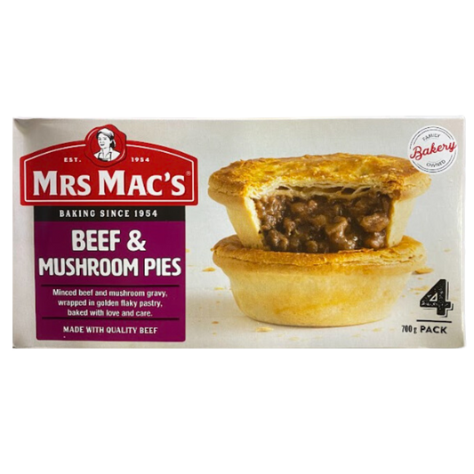 Mrs Mac's Beef & Mushroom Pie 4pk