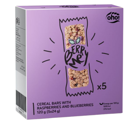 OHO! Berry Me Cereal Bars with Raspberries and Blueberries 5pk