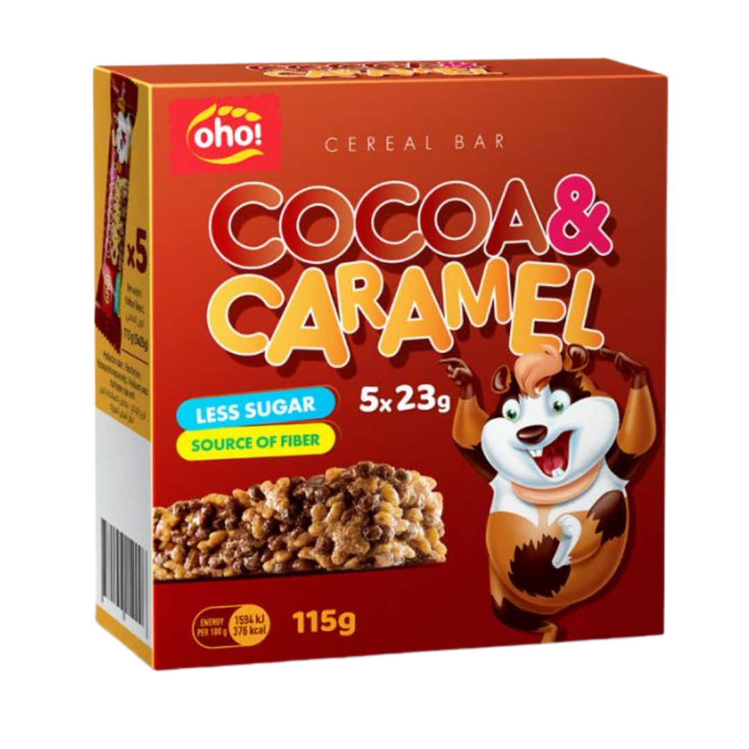 Oho Cereal Bar Cocoa/Caramel 5pk