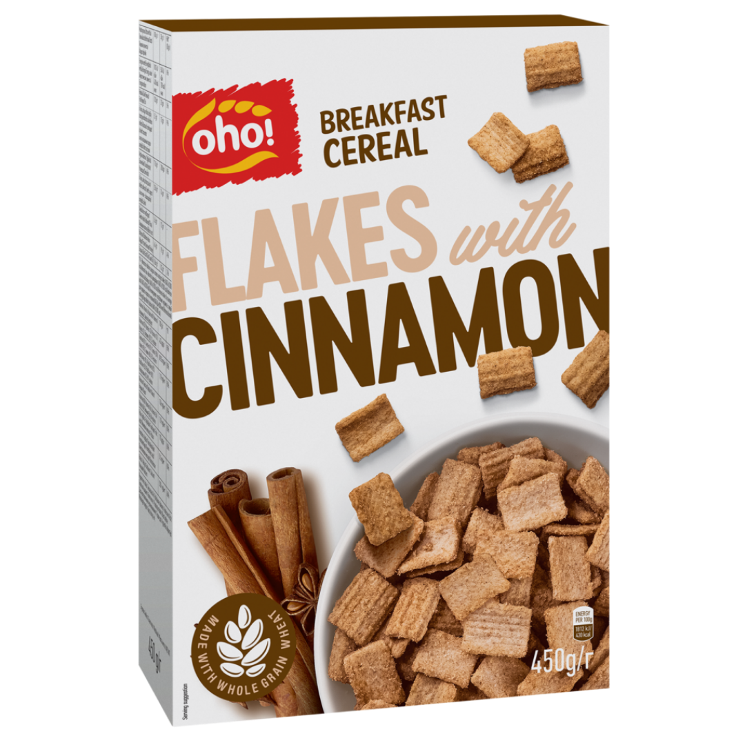 Oho Cereal Cinnamon Flakes 450g