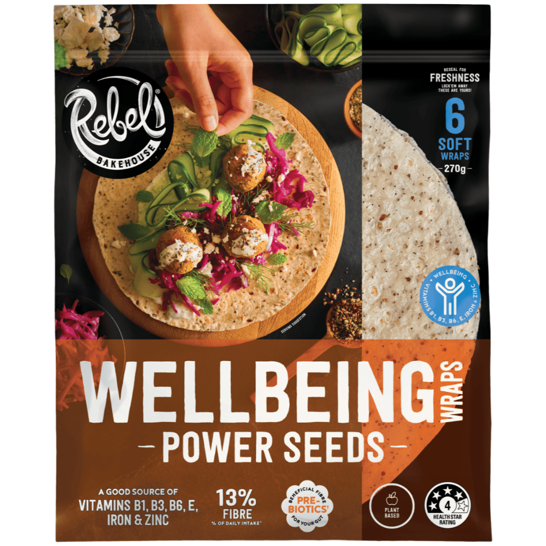 Rebel Bakehouse Wellbeing Power Seeds Wraps 6pk