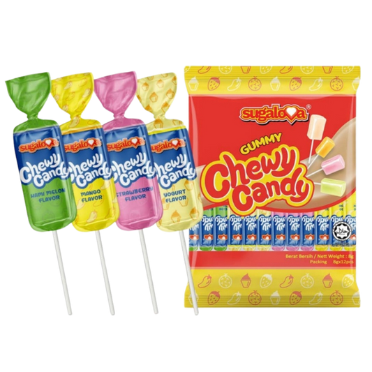 Sugalova Gummy Chewy Candy Lollipop 12pk