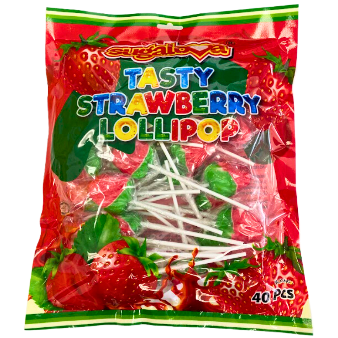 Sugalova Tasty Strawberry Lollipop 40pc