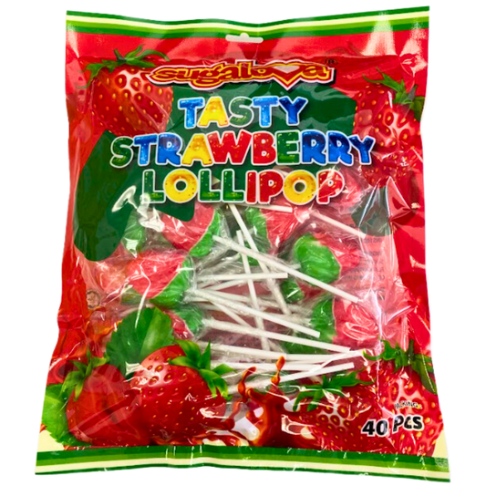 Sugalova Tasty Strawberry Lollipop 40pc