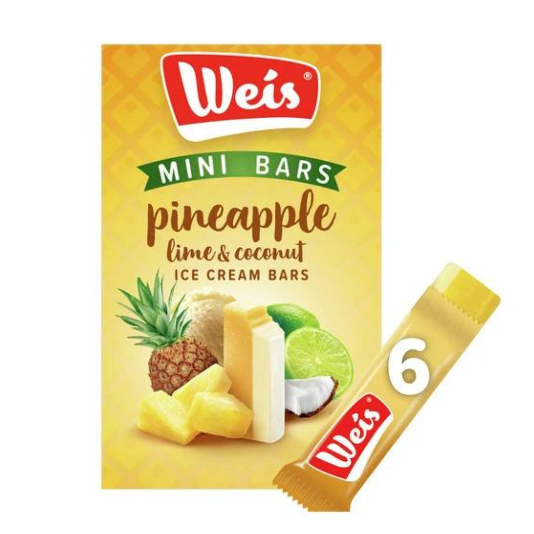 Weis Mini Bars Pineapple Lime & Coconut 6pk