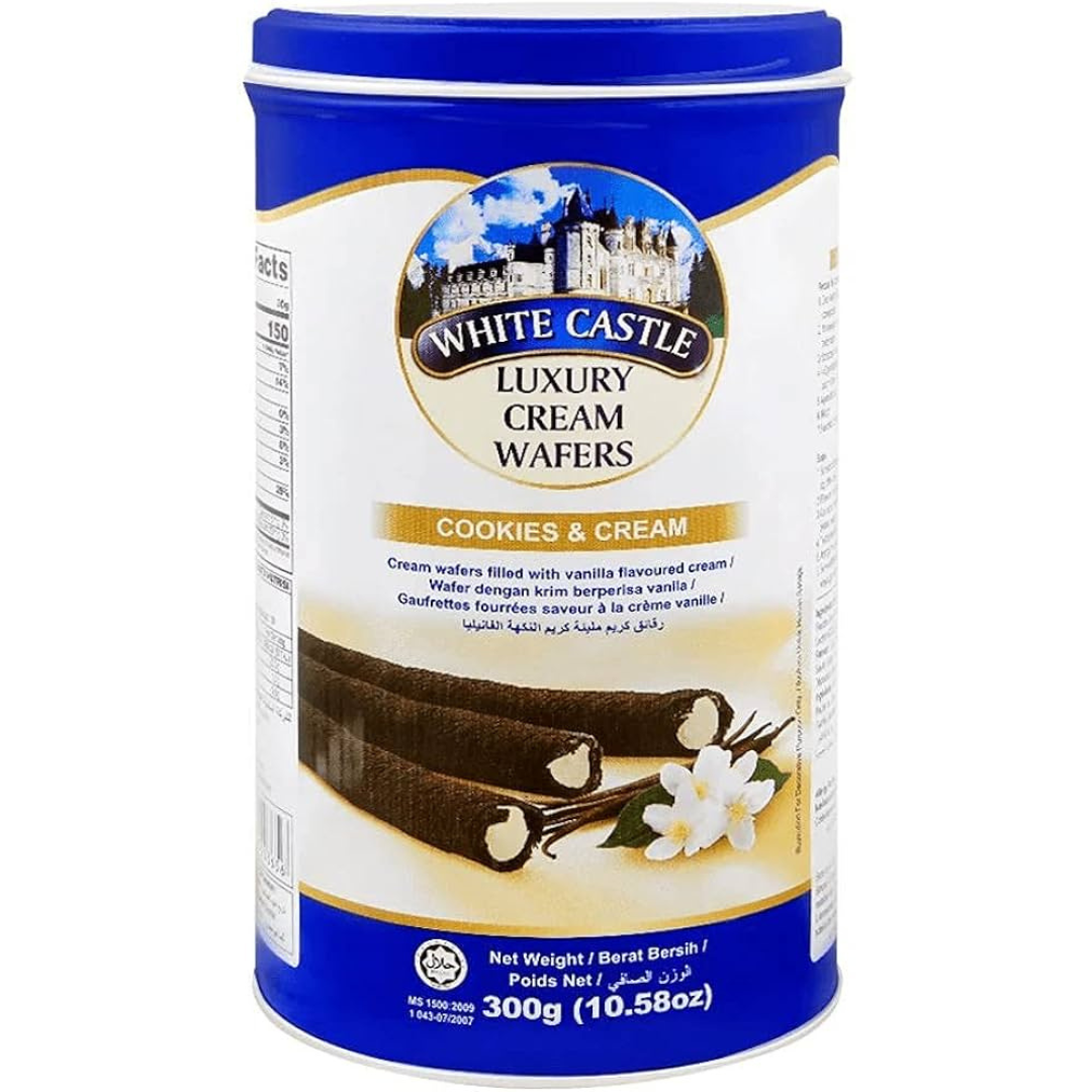 White Castle Luxury Cream Wafers Cookies & Cream 300g