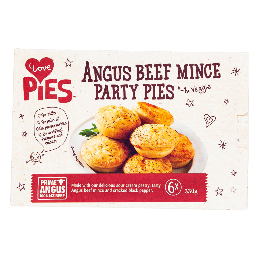 iLovePies Angus Beef Mince Party Pies 6pk