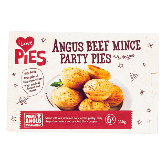 iLovePies Angus Beef Mince Party Pies 6pk